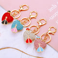 Wholesale Heart Shape Crystal Rhinestones Love Key Ring Gold Plated Heart Metal Keychain Valentine Gift