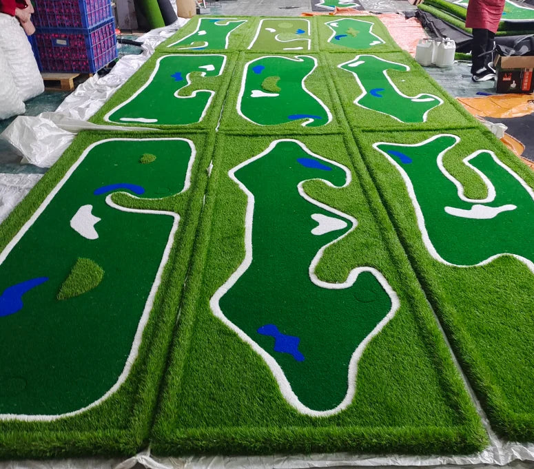 Factory Custom Simulation Mini Golf 9 Hole Putting Green Golf Putting Mat Golf Putting Carpet Putting Practice Indoor/outdoor