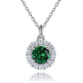 925 Sterling Silver Fine Jewelry Wholesale 12 Months Emerald Birthstone Pendant Necklace