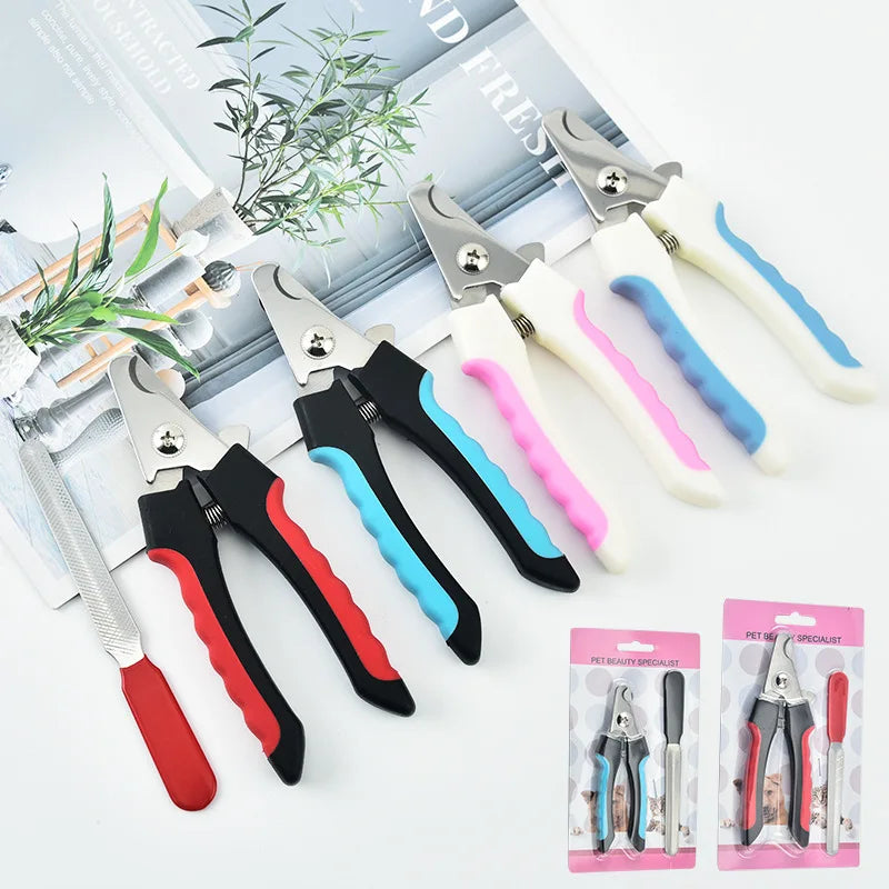 Dog Nail Scissors With Nail File Combo 2pcs Stainless Steel Pet Grooming Tools Pet Nail Cutter