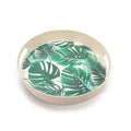 Custom Printed Round Restaurant Bamboo Fiber Melamine Serving Food Tray with Handle