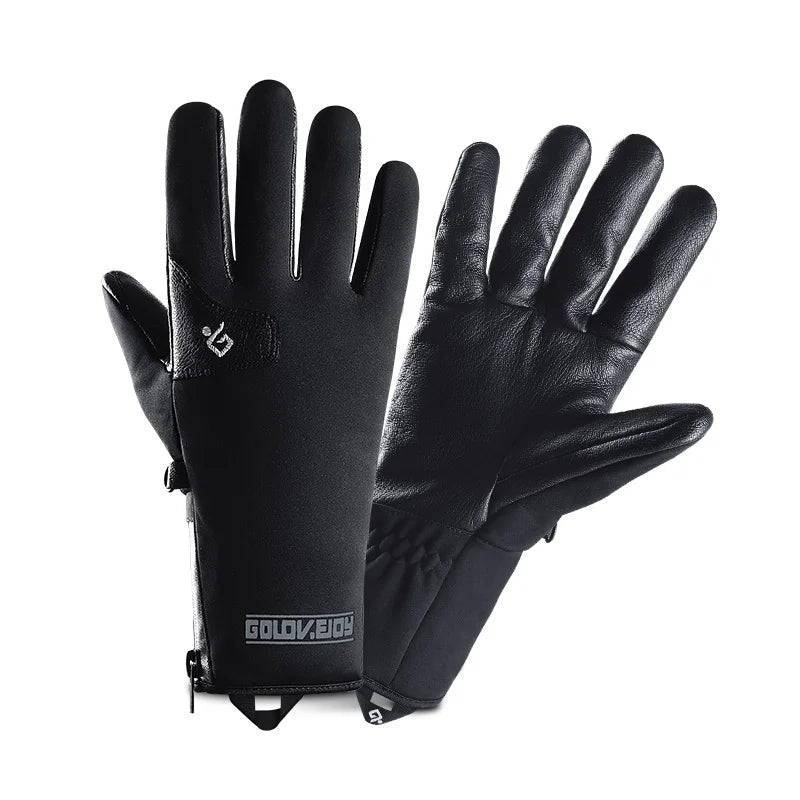 Wholesale Touch Screen Bike Cycling MTB Black Winter Proof Racing Winter Warm Windproof Sports Gloves Polyester Daily Use Unisex