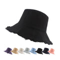 Wholesale Womens Fashion Hats Cotton Washing Denim Burrs Brim Bucket Hat Canvas Caps Luffy Bucket Hat Custom Caps Logo