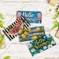 Sunshine and Smiles Hello Summer Wooden Wall Sign Ice Cream Lemon Pool Beach Seaside Yard Decor Wood Sign