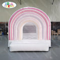 Commercial Pastel Rainbow Bounce House Inflatable Toddler Amusement Park White Mini Bouncer Castle for Kids
