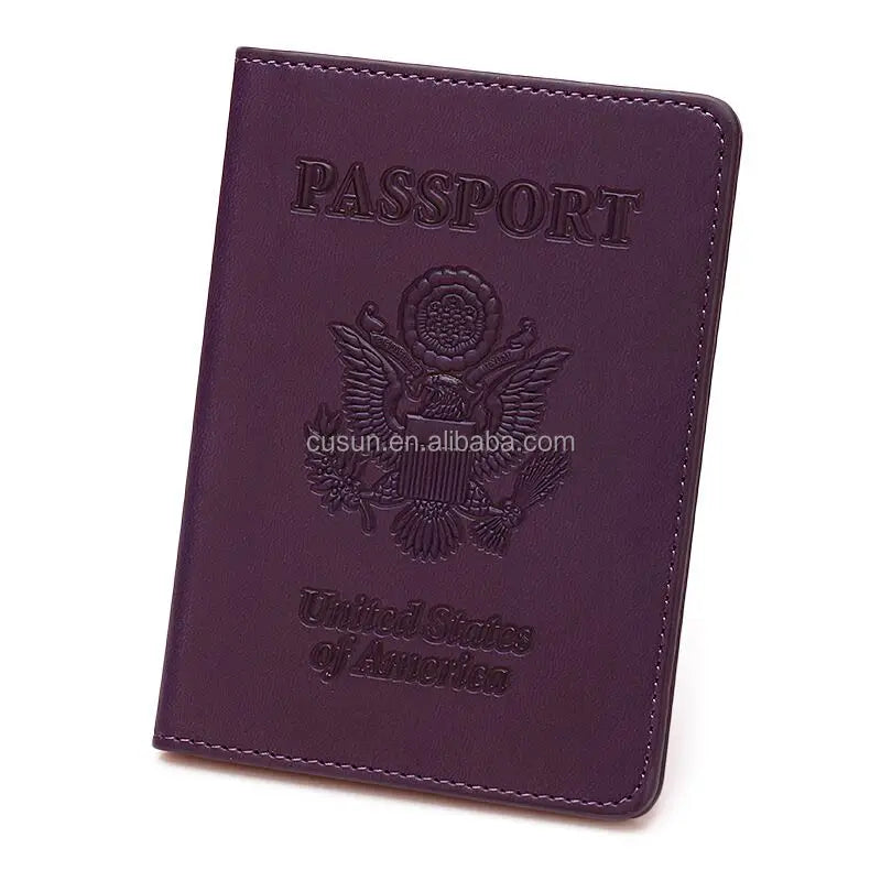 Hot Selling Passport Cover Holder Custom Logo Accepted Travel PU Leather Passport Holder