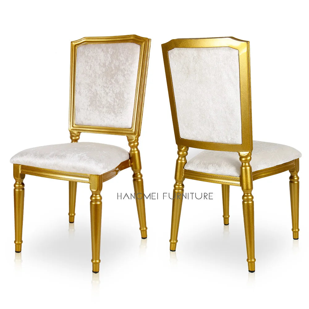 Morocco Customized French Luxury champagne Velvet Dining Chairs Wedding Banquet Event Used Chair