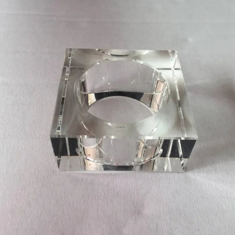MH-CJ066 Factory Custom Clear Crystal Glass Napkin Rings