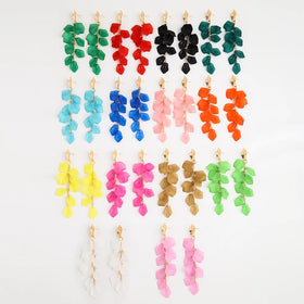 Summer New Flower Earrings Exaggerated Earrings Women's Elegant Temperament Multi Layer Resin Petal Jewelry Wholesale