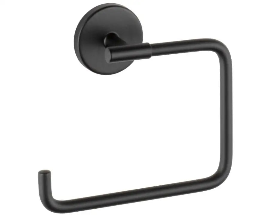 Commercial Grade Modern Eco-Friendly Towel Holder 304 Stainless Steel Matte Black Wall Ring 1.5'' Diameter for Hotel Bathroom
