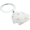 Silver Plated Zinc Alloy Car Keychain Ring Chinese Costume Business Gifts with Offset Printing Durable Metal Accessory