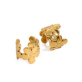 N&S Trendy & Elegant 18K Gold Stainless Steel Floral Ear Cuffs Pair of Vintage Style Clip-on Earrings for Gift
