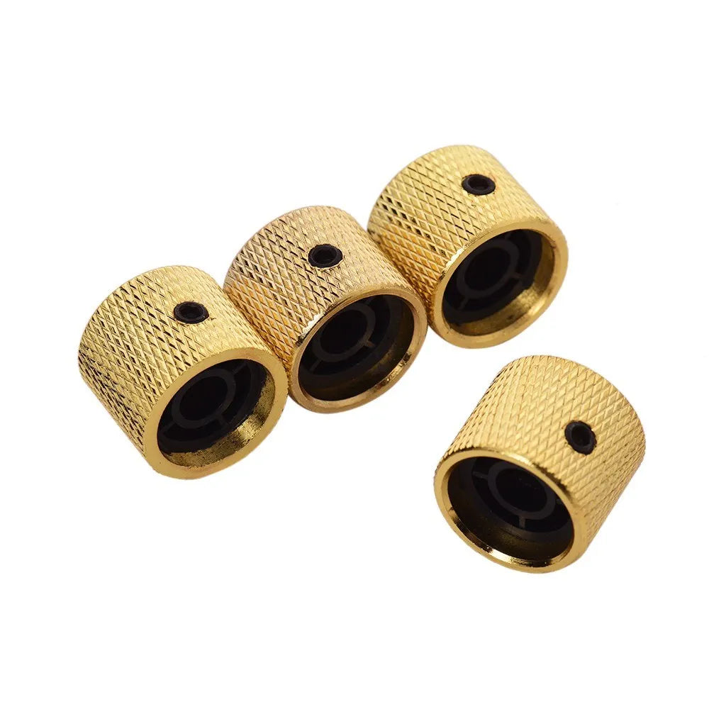 4pcs Metal Volume Tone Control Knob Dome Knob Set with Inner Hexagon Spanner for Electric Guitar Bass
