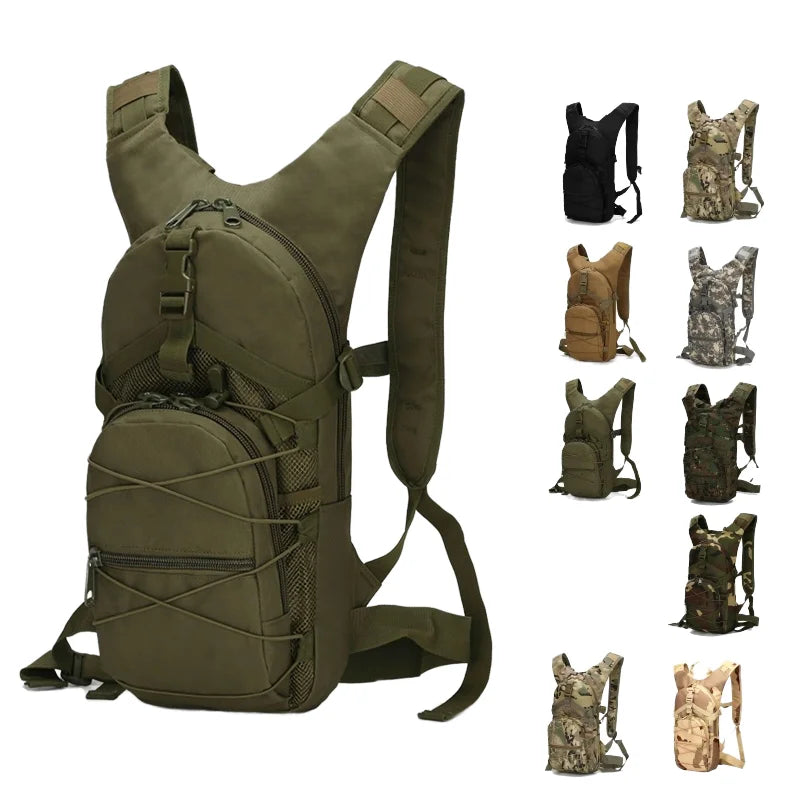 Unisex 3L Tactical Hydration Backpack with Double Safe Custom PVC Water Bladder Zipper Closure Waterproof Outdoor Camping Travel