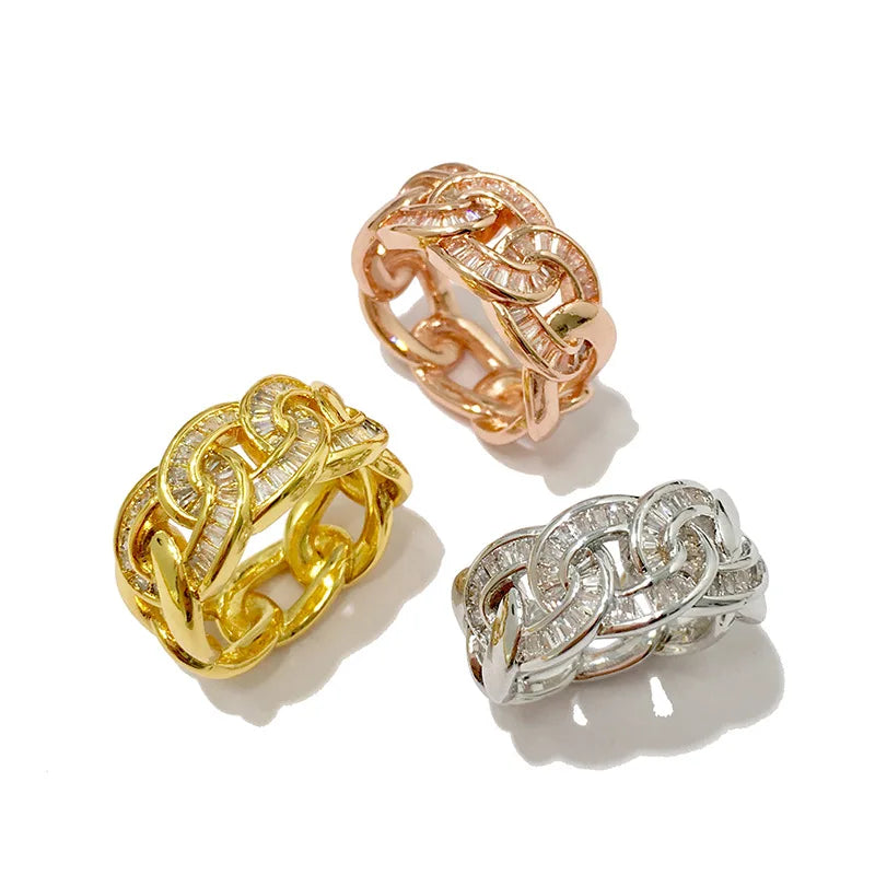 Chain Full Crystal Fashion Women Ring