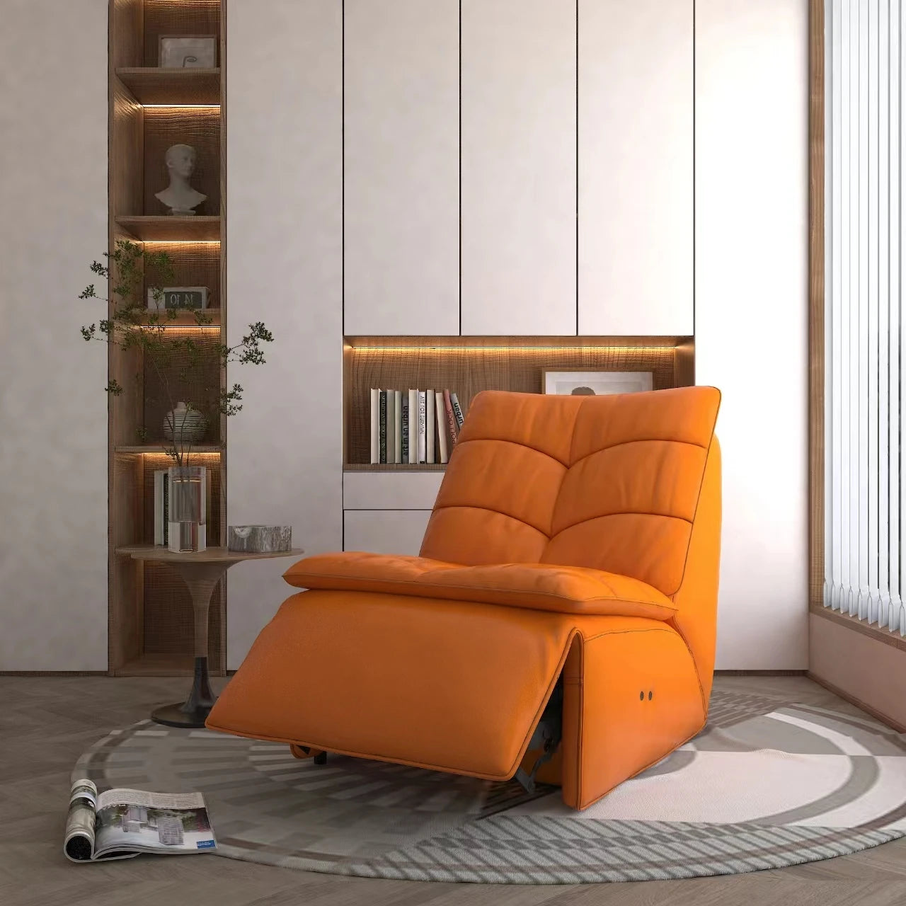 2024 High Quality Factory Direct Orange Grey Beige Modern Modular Fabric Sofa Electric Recliner to Go Sofa for Living Room