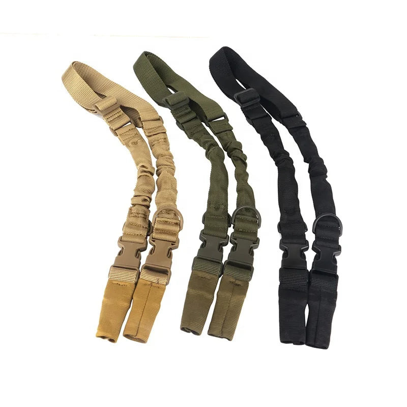 Hunting Nylon Adjustable Single Two Point Tactical Dual Bungee Sling with Quick Release Hooks