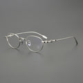 CH8234 2024 New Small Elliptical Frame Titanium Cat Eye Gold Silver Black Prescription Lady Glasses Custom Eyewear Frame