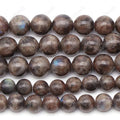 Natural Brown Coffee Labradorite Beads Round Polished Blue Flashy Labradorite Beads for Jewelry Making 6mm 8mm 10mm