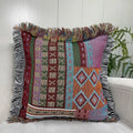 New Style Custom Eco-Friendly Removable & Washable Tapestry Woven Floral Pattern 45x45cm Sofa Cushion Covers with Fringe