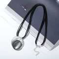 TongLing Unisex Long Pendant Necklace with Irregular Shape Black Alloy Rope Strand String Sheet for Anniversary Occasions