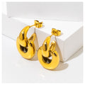 Powell PVD 18K Gold Jewelry New Arrival Stud Earrings Zircon Waterproof Stainless Steel Non-Tarnish Tarnish-Free Geometric