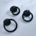 Black Traditional Kirsite Small Drawer Pulls for Home Bar Hotel Apartment Wardrobes and Cabinets Single-Hole Round Pull Ring