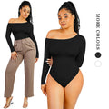 Hexin 2023 Custom Service Tummy Control Bodysuit Slimming Sexy Compression Long Sleeve Bodysuit for Women