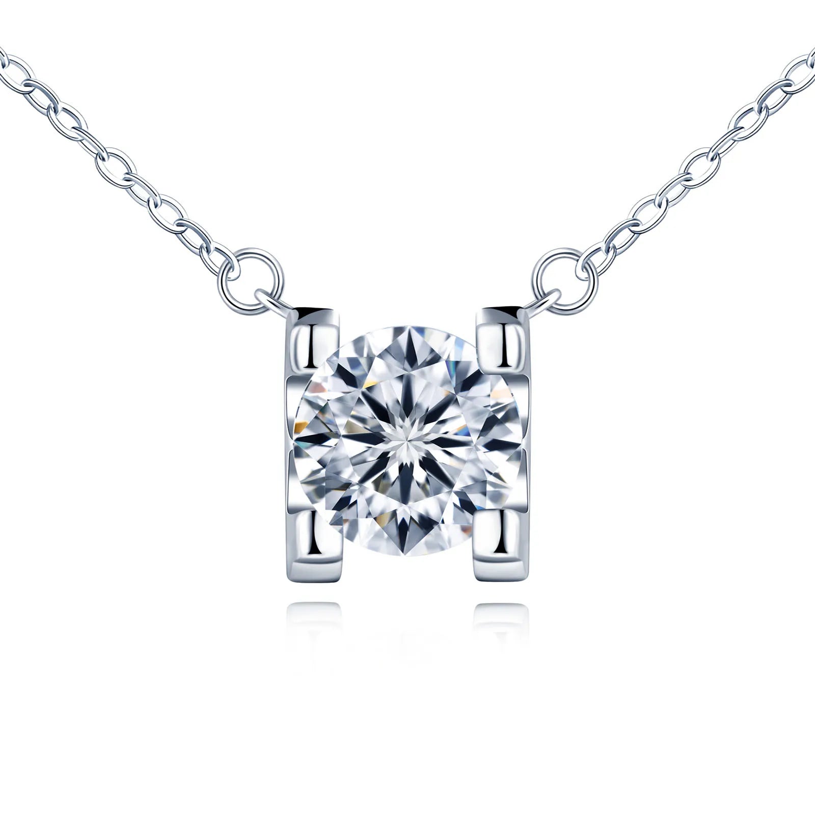 Luxury Mama 2ct 925 Sterling Silver Ladies Moissanite Necklaces Premium Mossanite Jewelry