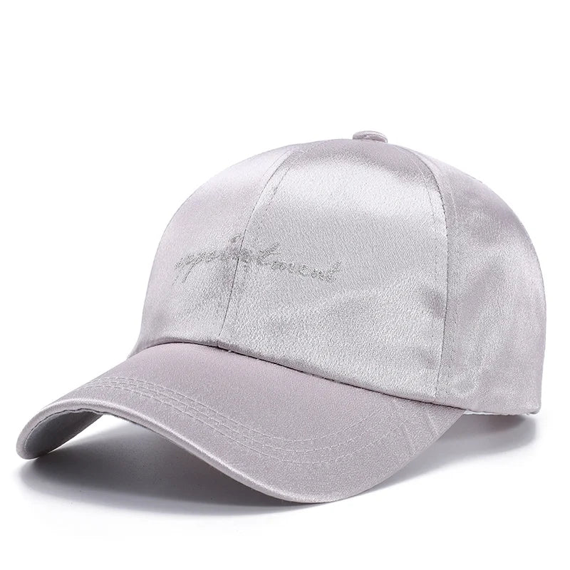 Embroidery Custom Logo Silk Fabric Sports Cap Baseball Hat