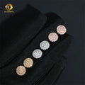 Hot Selling Round Shape Hip Hop Iced Out Moissanite Diamond Men 925 Silver Earrings