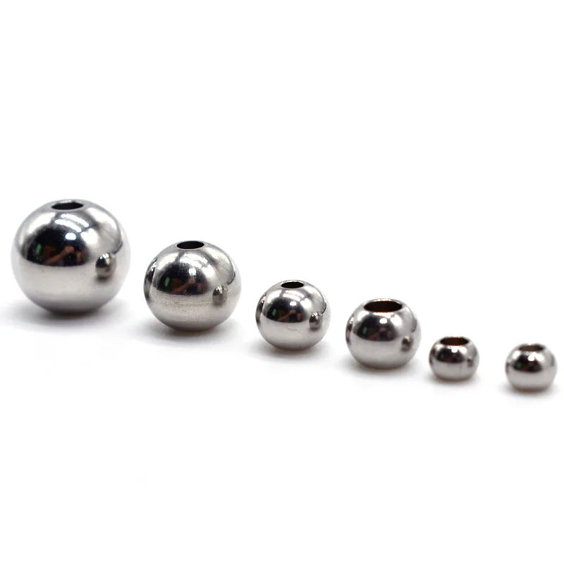 Straight hole Hot Sale Solid Metal Jewelry Accessories Beads for Bracelet Necklace Gold Plated Stainless Steel Bead