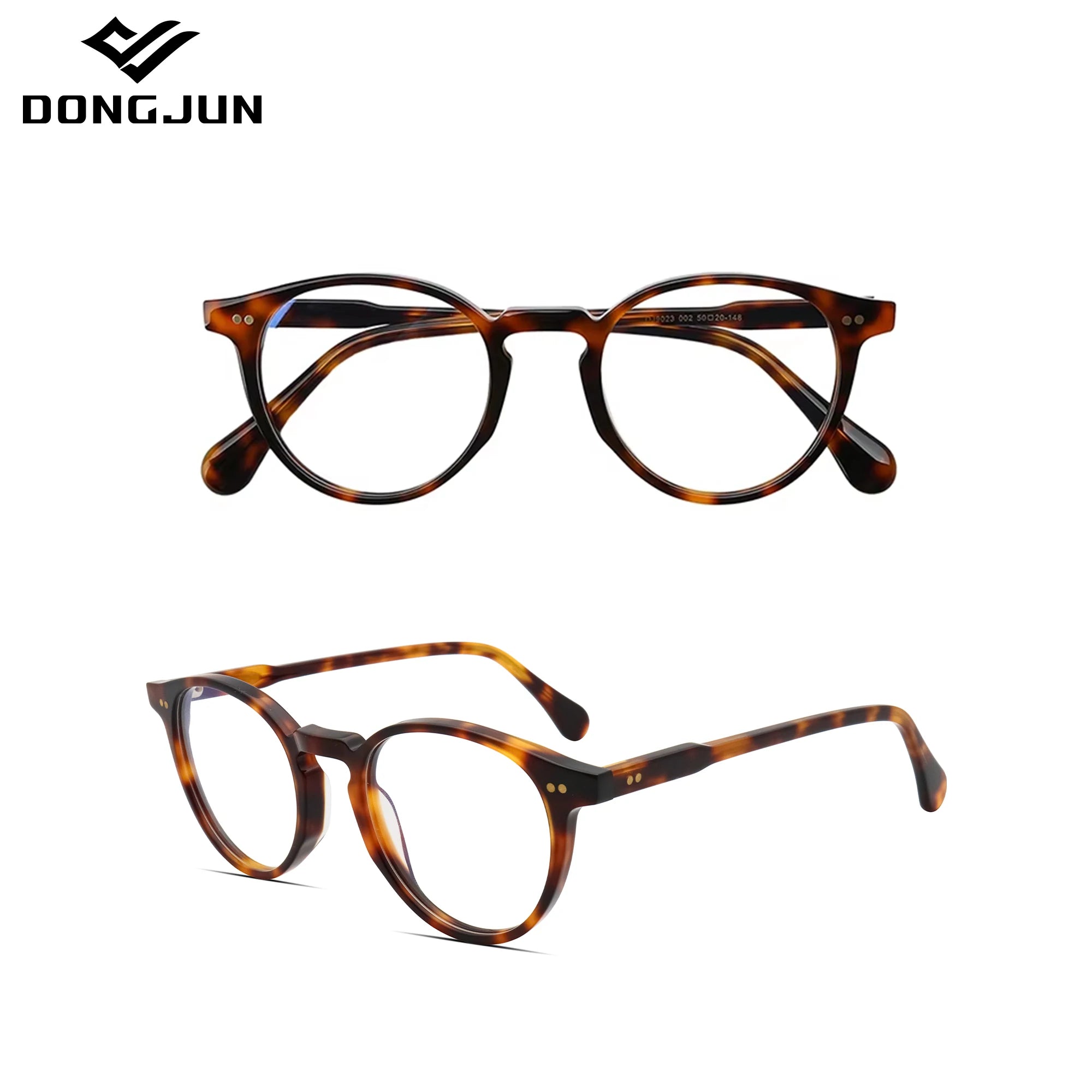 DONGJUN Vintage Round Optical Frames Acetate Eyeglass Frames Lunettes De Luxe Blue Light Glasses Custom Lenses for Men Women