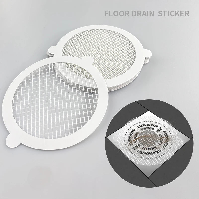 Acrylic Adhesive Single Sided 25pcs/Pack Shower Drain Hair Catcher Mesh Stickers Disposable Membrane Fabric Hair Catcher