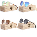 Custom Logo Laser Printing Wood Temples Sunglasses Men Swimming Polarized Oem China Wholesale Round Women Wooden Sunglasses