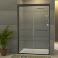 48" W * 76" H 5/16" (8mm) Clear Tempered Glass Matte Black Finish Double Sliding Glass Shower Door