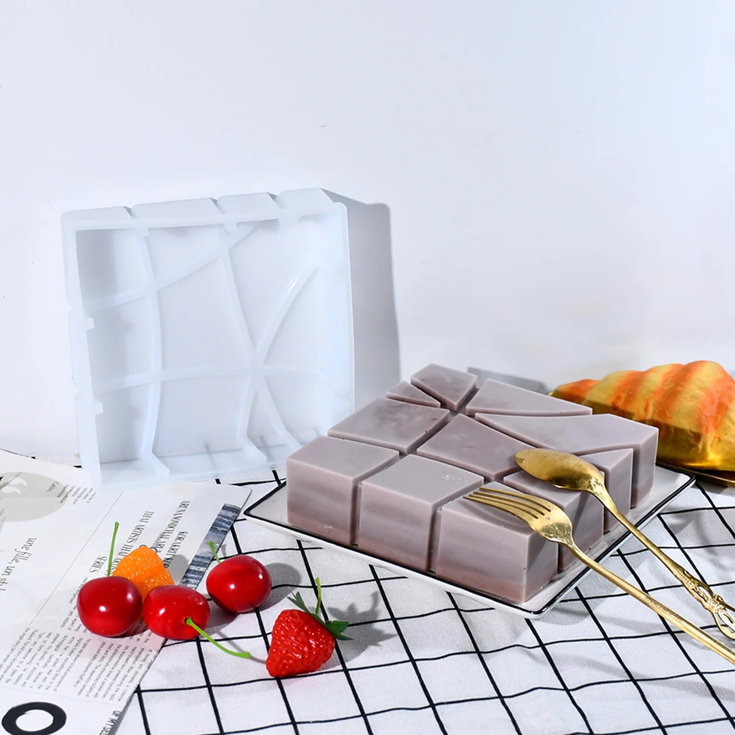 Diy Striped Mold Creative square Mousse Silicone Mold