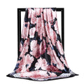 Custom Square Luxury Muslim Women Hijabs Silk Twill Floral Scarf for Women Fashion Hair Wrap Scarves 90*90cm Satin Silk Scarf