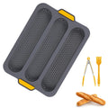 Top Seller Silicone Nonstick Baguette French Bread Mold Cake Mold Baking Tray Food Clip Oil Brush Baking Tool Set
