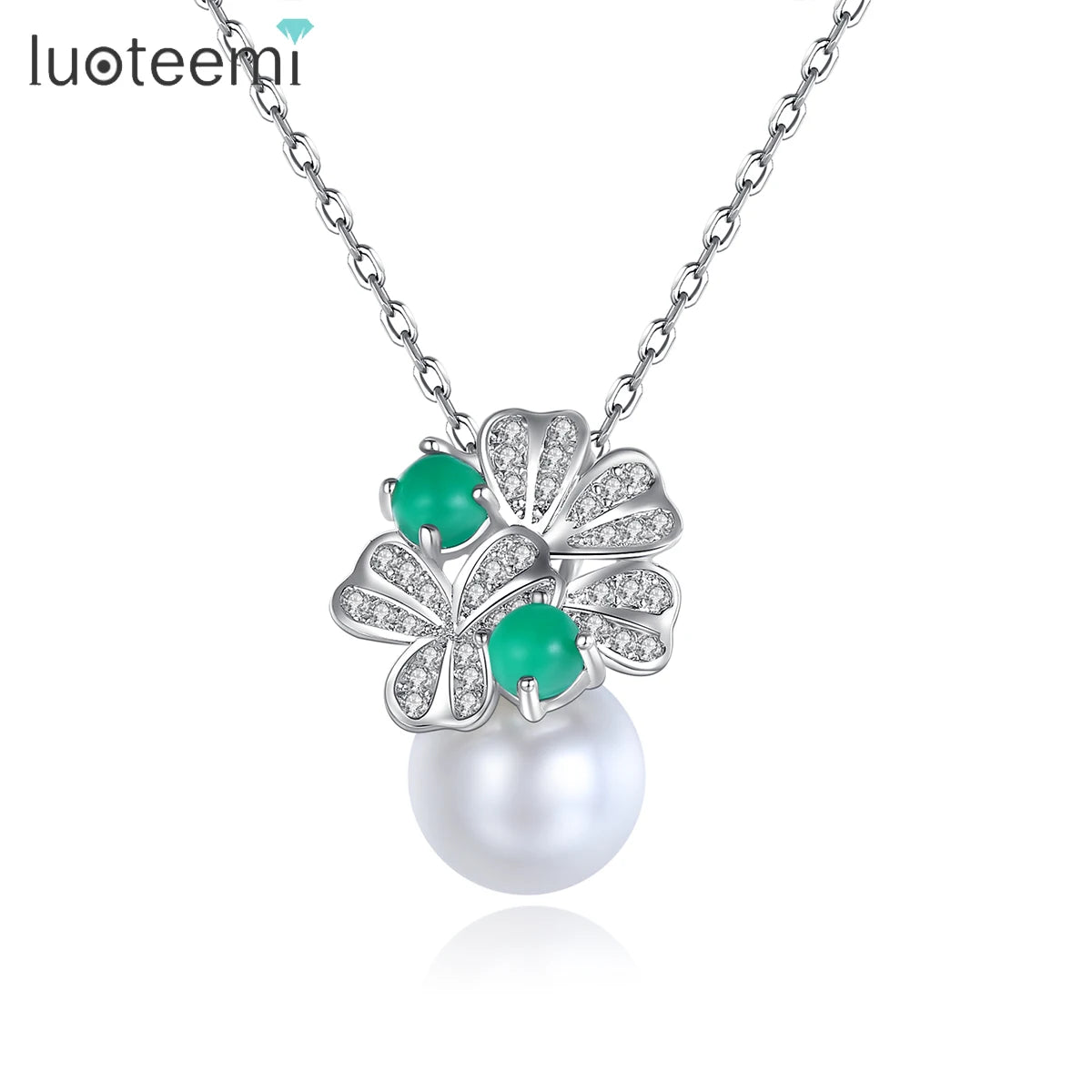 LUOTEEMI Pendant Flower Chain New Woman Jewelry Fashion Charm Statement Designer Girl Trendy Necklace