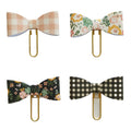 Creative  Hollowed Bow Tie Shaped Kawaii Bookmark Memo Binder Paper Clips