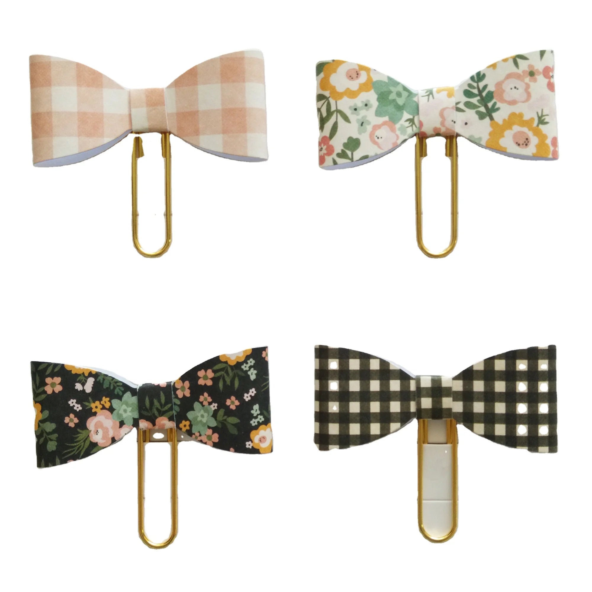 Creative  Hollowed Bow Tie Shaped Kawaii Bookmark Memo Binder Paper Clips
