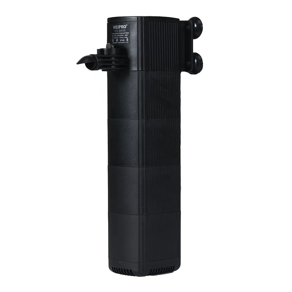 WEIPRO Large Plastic Adjustable Water Flow Internal Aquarium Filter Pump 18W Multi-Filtering Submersible Fish Tank Filter