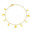 High Polished Stainless Steel LUNA Sun Moon Semicircle Charms Classic Style Gold Plated Fashion Chain & Link Bracelet Connector