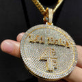 NEW Design Pendant Diamond Big Round Dask Shape Letter Name Word Plate Custom Iced Out Pendants Jewelry