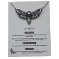 Lowest Price Deaths Head Skull Moth Necklace With Card Rebirth Meaning Gift for Her