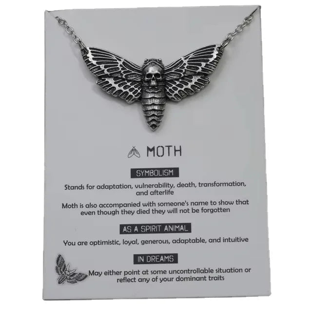 Lowest Price Deaths Head Skull Moth Necklace With Card Rebirth Meaning Gift for Her