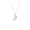 Stars Moon Rainbow CZ Couple Clavicle Stainless Steel Necklace