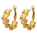 Stainless Steel 18K Gold Plated Irregular Fold Circle Earrings Titanium Steel PVD Personalized Geometric Curve Circle Earring