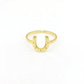 Joya Horseshoe Ring Handmade Letter U Charms Joyeria De Moda Gold Plated Bijoux Accessories Stainless Steel Horse Hoof Ring